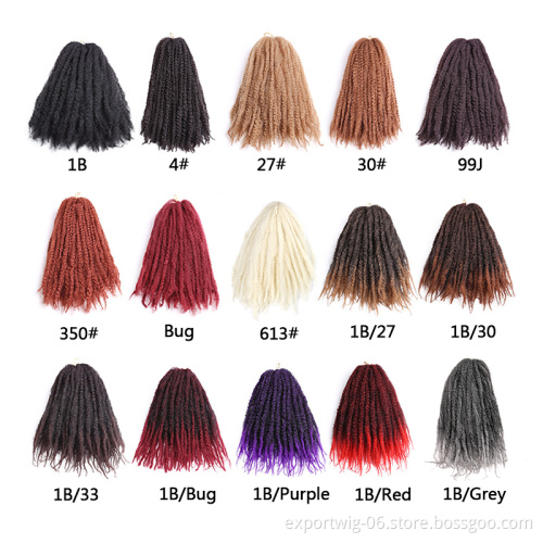 Marley Twist Crochet Hair Extensions Kinky Curly African Twist Braiding Hair Marley Crochet Locs Long And Soft For Man And Woman